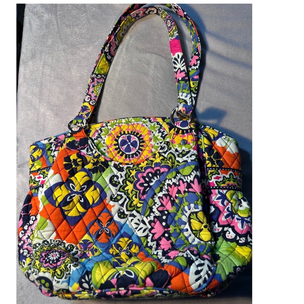 Vera Bradley Glenna Satchel Sun Valley Quilted Floral Shoulder Bag Tote NWOT